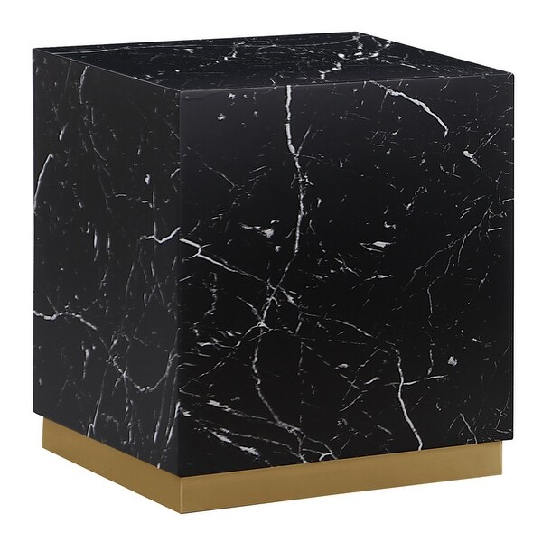 Best Master Furniture Bennacio Faux Marble Square End Table