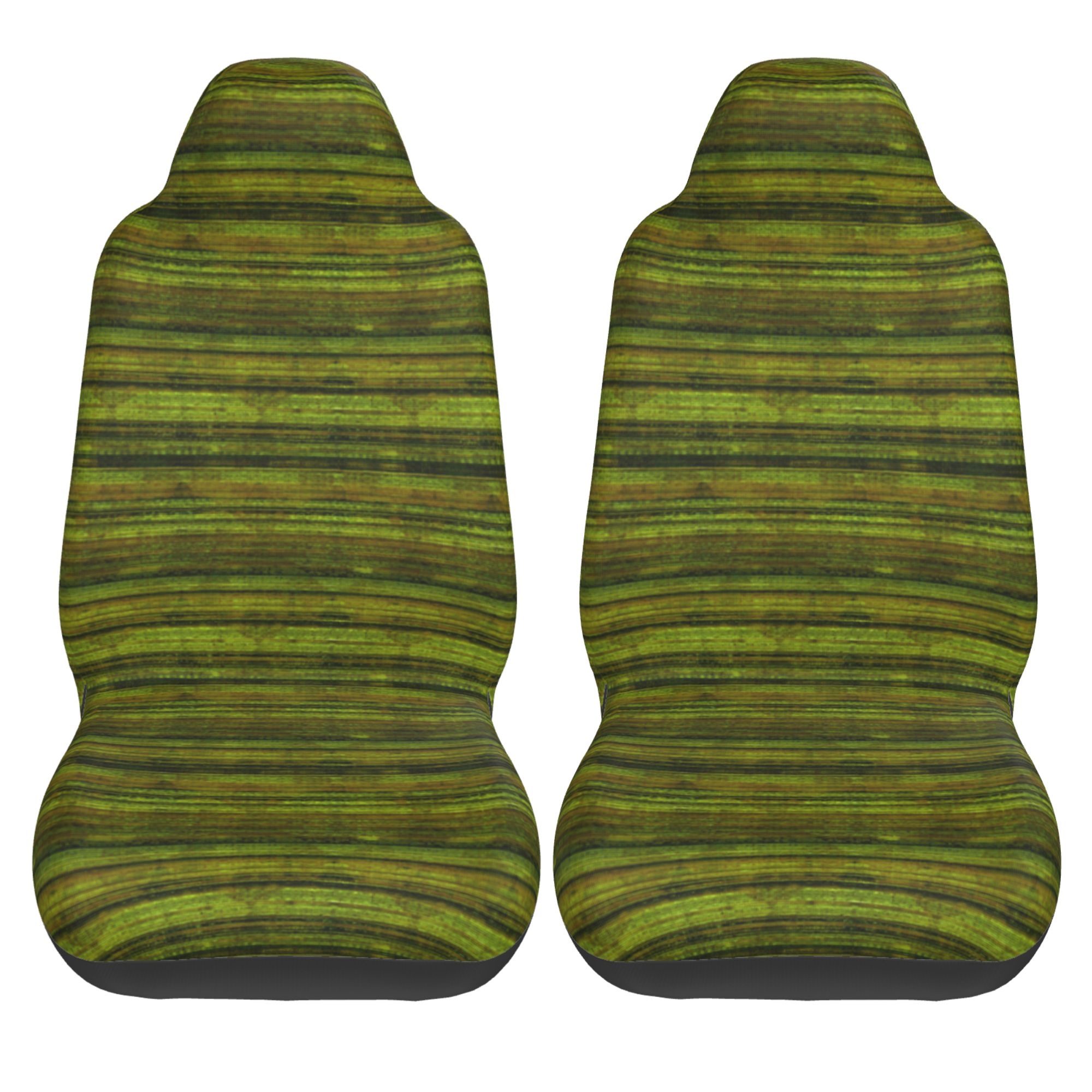 ZICANCN Car Seat Covers Front Seats Only，Green Vintage Stripe Pattern Automotive Seat Covers Protectors for Cars Trucks Suv 2 Pack