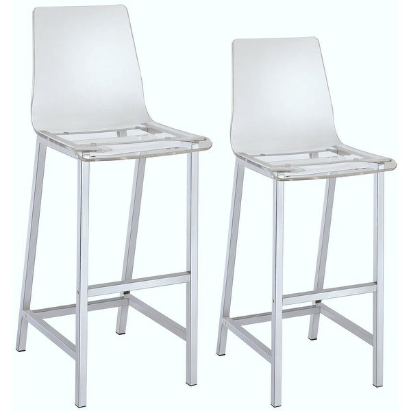 Melaney Art Deco Sleek Design Clear Acrylic Dining Stools (Set of 2)