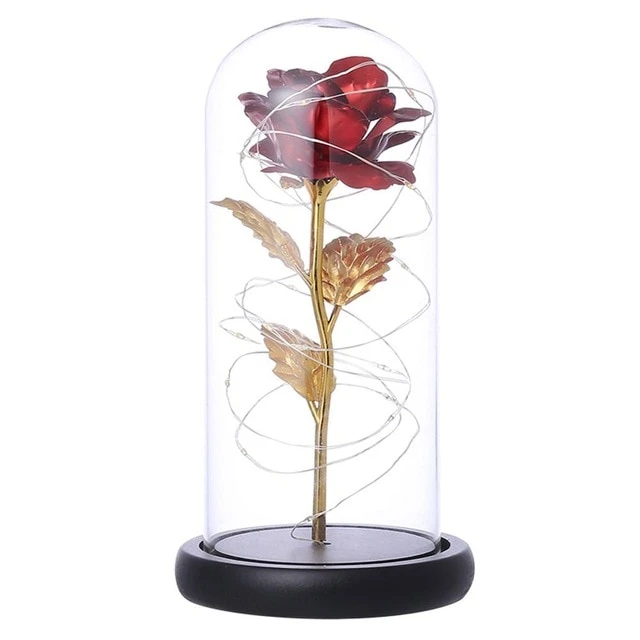 Galaxy Rose Led Fairy Lamp |  Rose Gold Flower |Galaxy Rose Glass