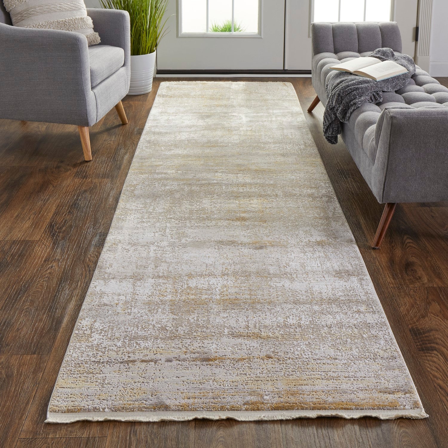 Lindstra Abstract Taupe/Gold/Ivory Rug