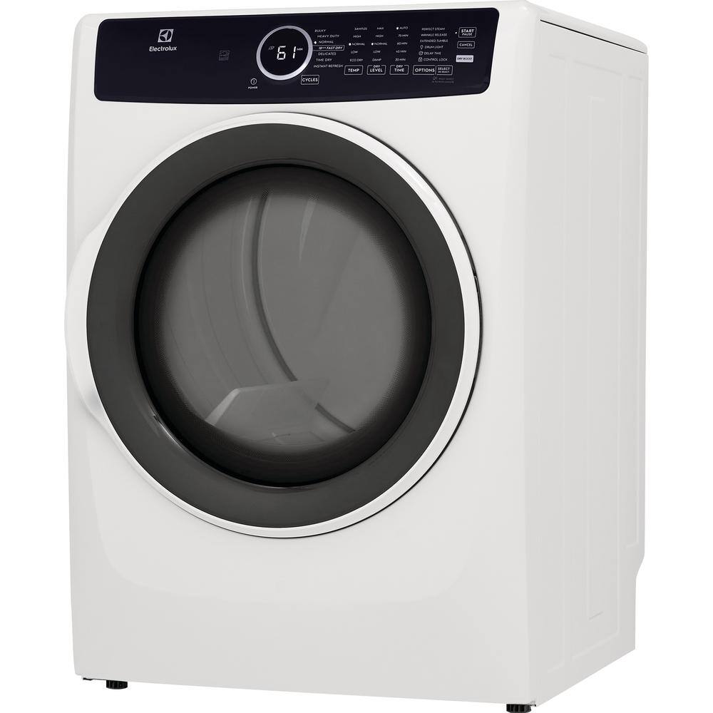 Electrolux 8 cu. ft. Electric Dryer Vented Front Load Perfect Steam Dryer with Instant Refresh in White ELFE7437AW