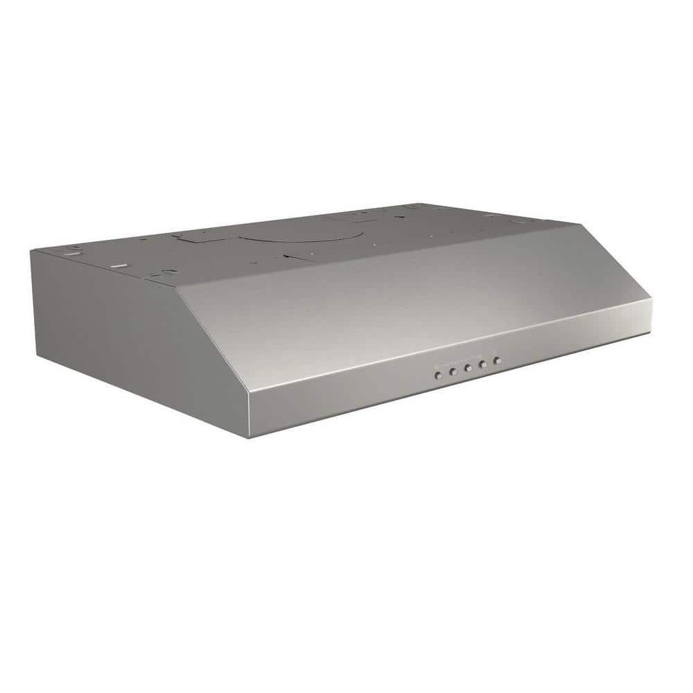 BroanNuTone Glacier BCSQ1 30 in 375 Max Blower CFM Convertible UnderCabinet Range Hood with Light in Stainless Steel