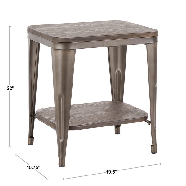 Carbon Loft Samira Industrial Wood and Metal End Table