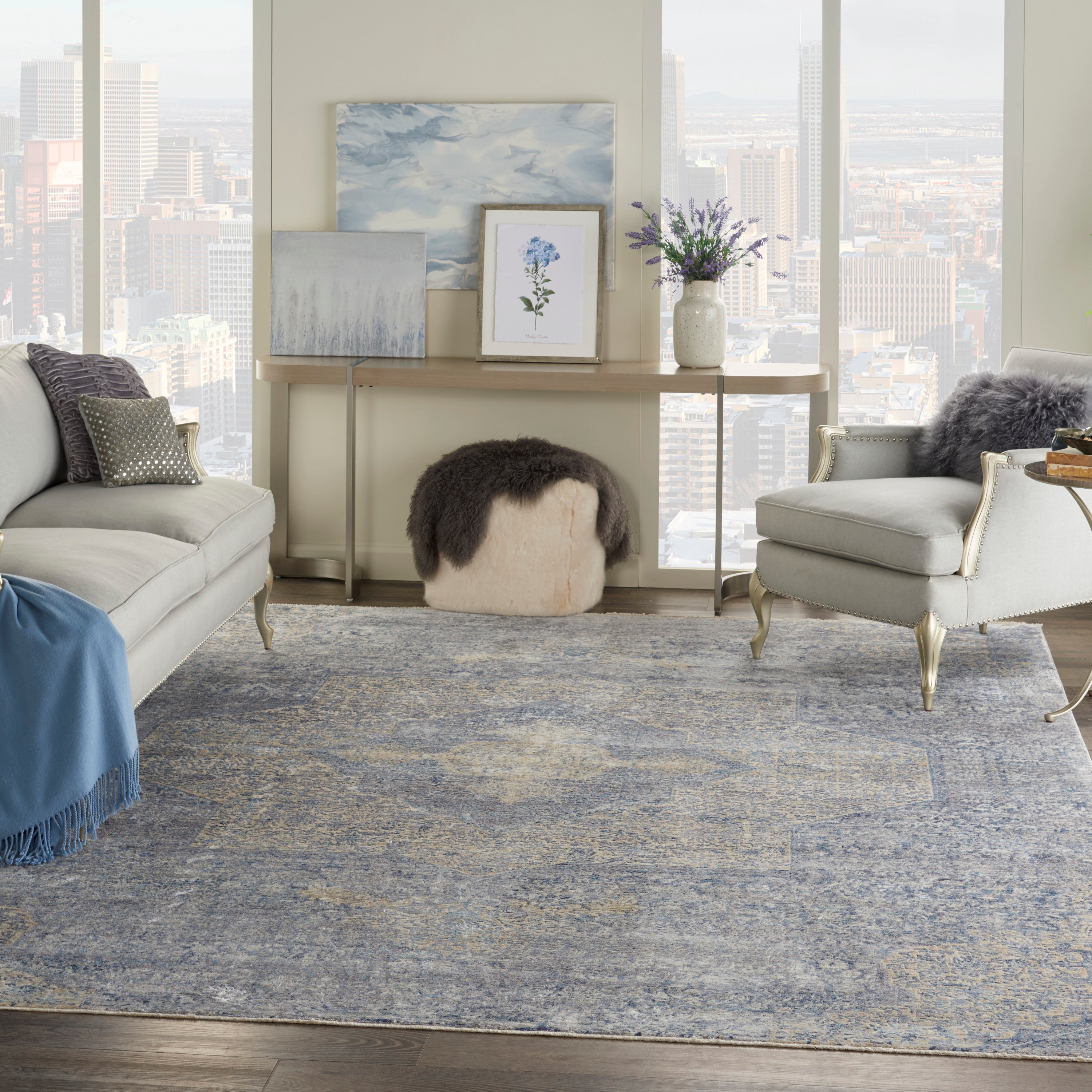 Lustrous Weave Blue/Grey Rug