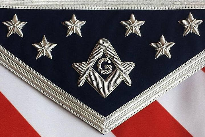 Masonic regalia hand embroidered u.s master mason apron with g logo