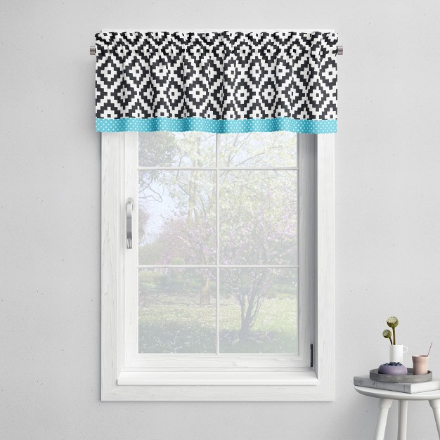 Bacati Love Black turquoise Window Valance