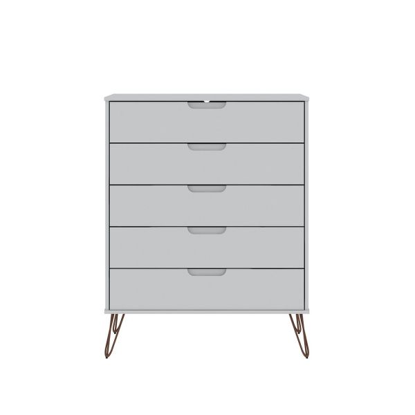 Rockefeller 5-Drawer Tall Dresser in White