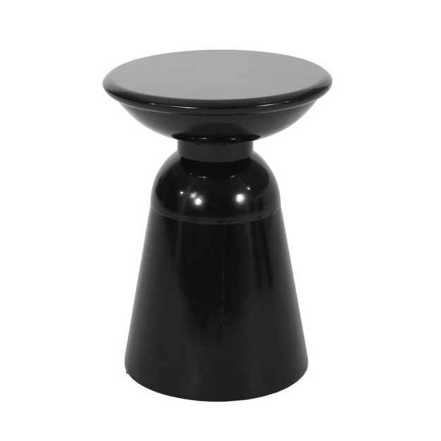 Pelon Outdoor Round Iron Side Table Black Christopher Knight Home