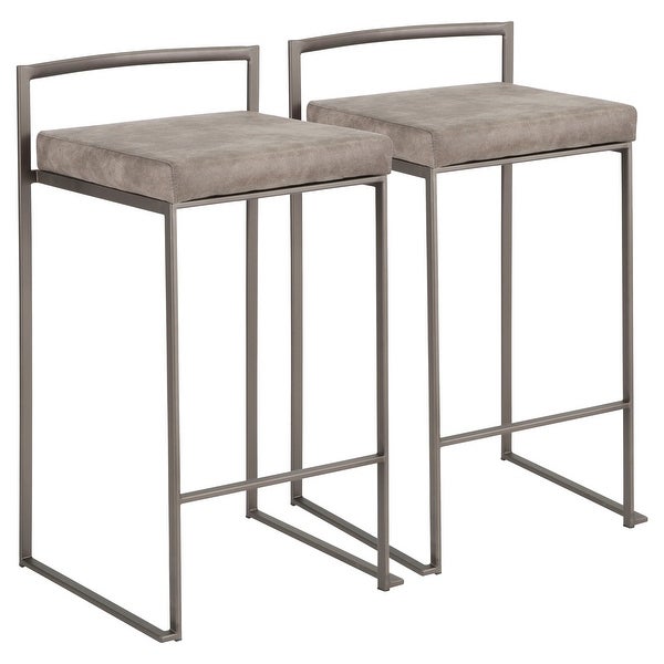 Carbon Loft Yadriel Industrial Antique Stackable Counter Stool (Set of 2)