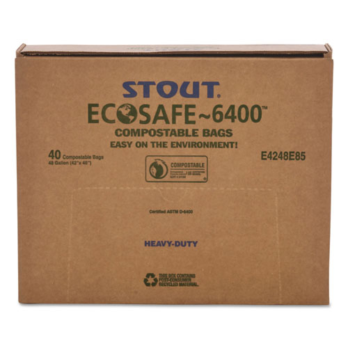 Stout EcoSafe-6400 Bags | 48 gal， 0.85 mil， 42