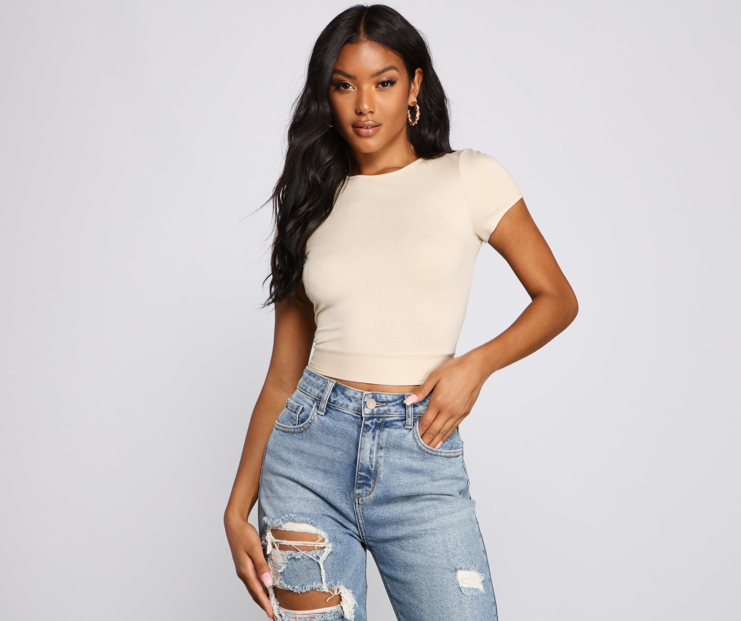 Basic Mood Ribbed Knit Crop Top