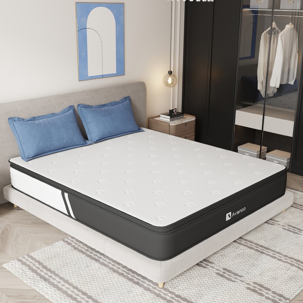 Avenco 12'' Gel Memory Foam and Pocketed Springs Hybrid Mattress in a Box