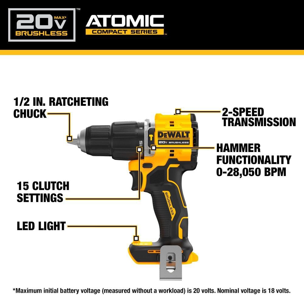 DEWALT 20V Max Compact Hammer Drill/Driver Bare Tool DCD799B from DEWALT