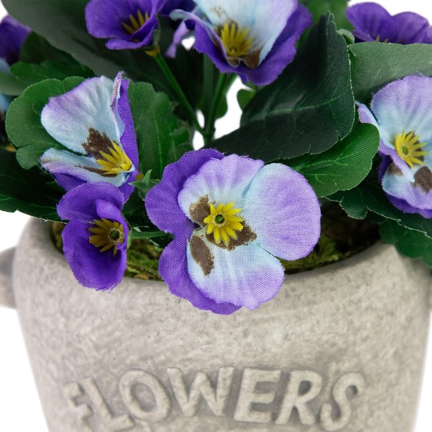 Purple And Blue Pansy Artificial Floral Arrangement In quot flowers amp Garden quot Pot