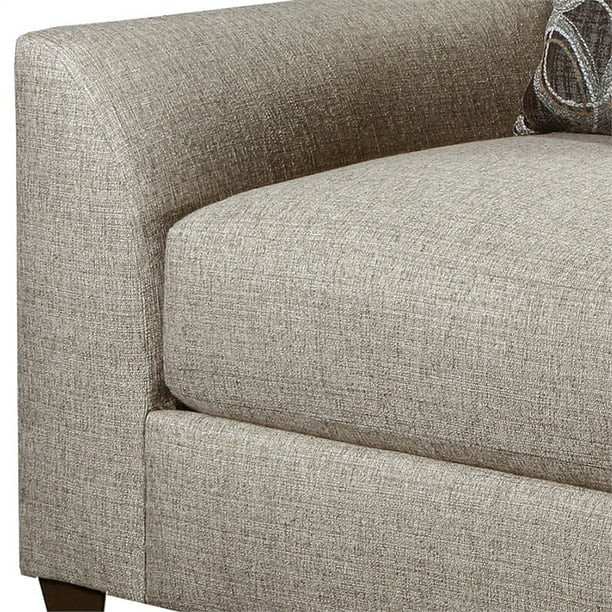 Transitional Accent Chair  Cushioned Upholstered Seat  ampAngled Arms  Sandstone   Transitional   Armchairs And Accent Chairs   by Decorn  Houzz