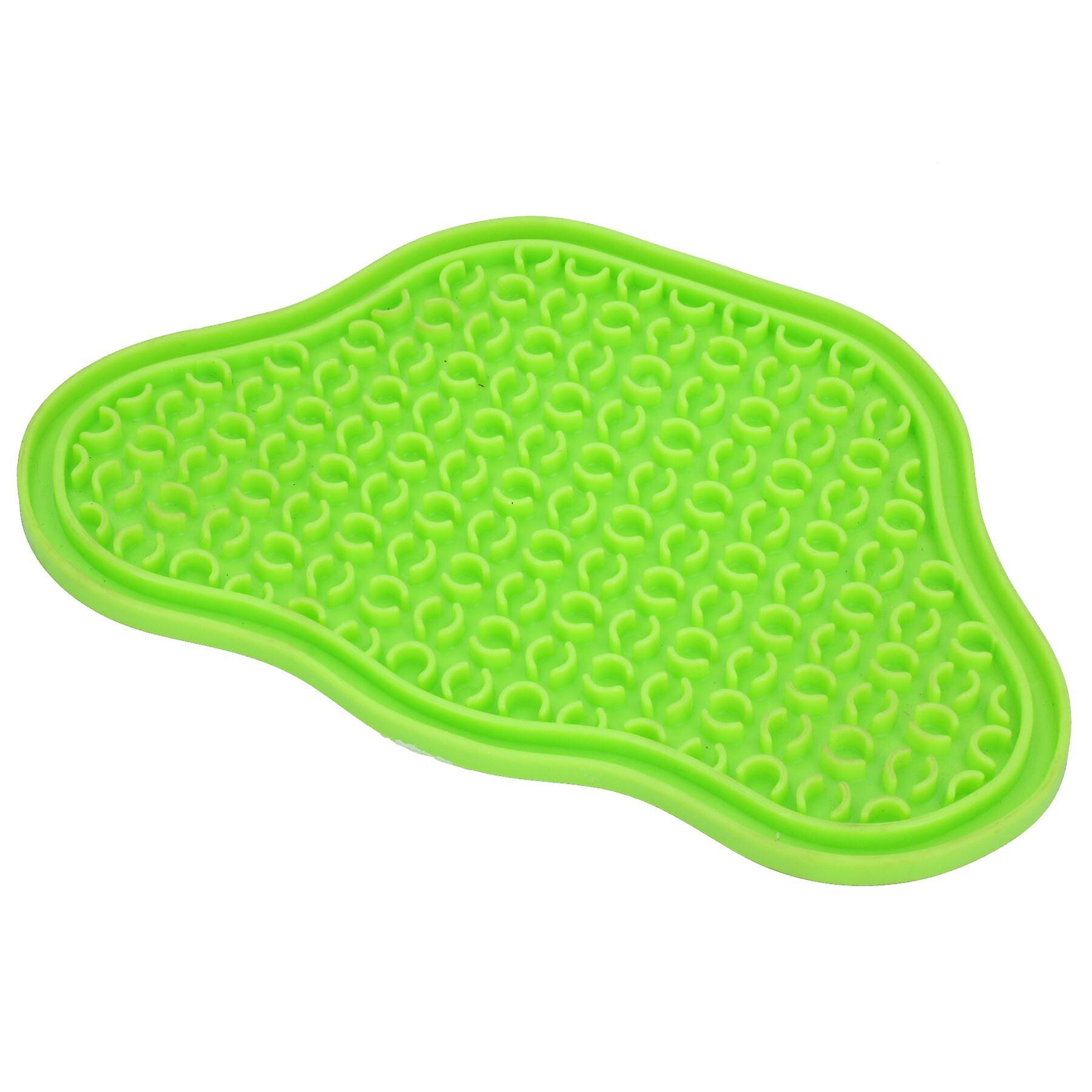 1PK Green Interactive Dog Slow Lick Mat With Suction Cups Food Accessories