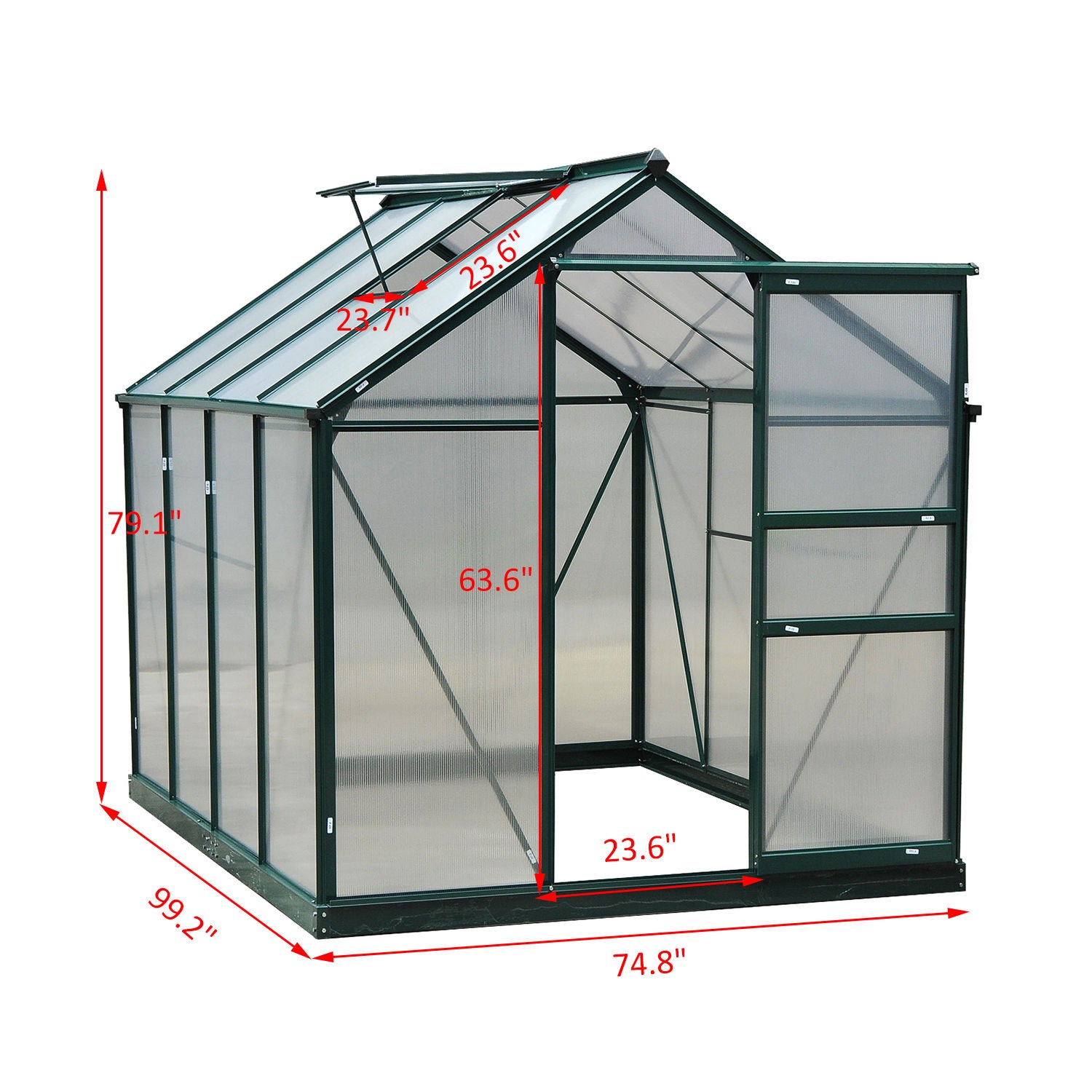 Outsunny 6' x 8' x 7' Polycarbonate Portable Walk-In Garden Greenhouse