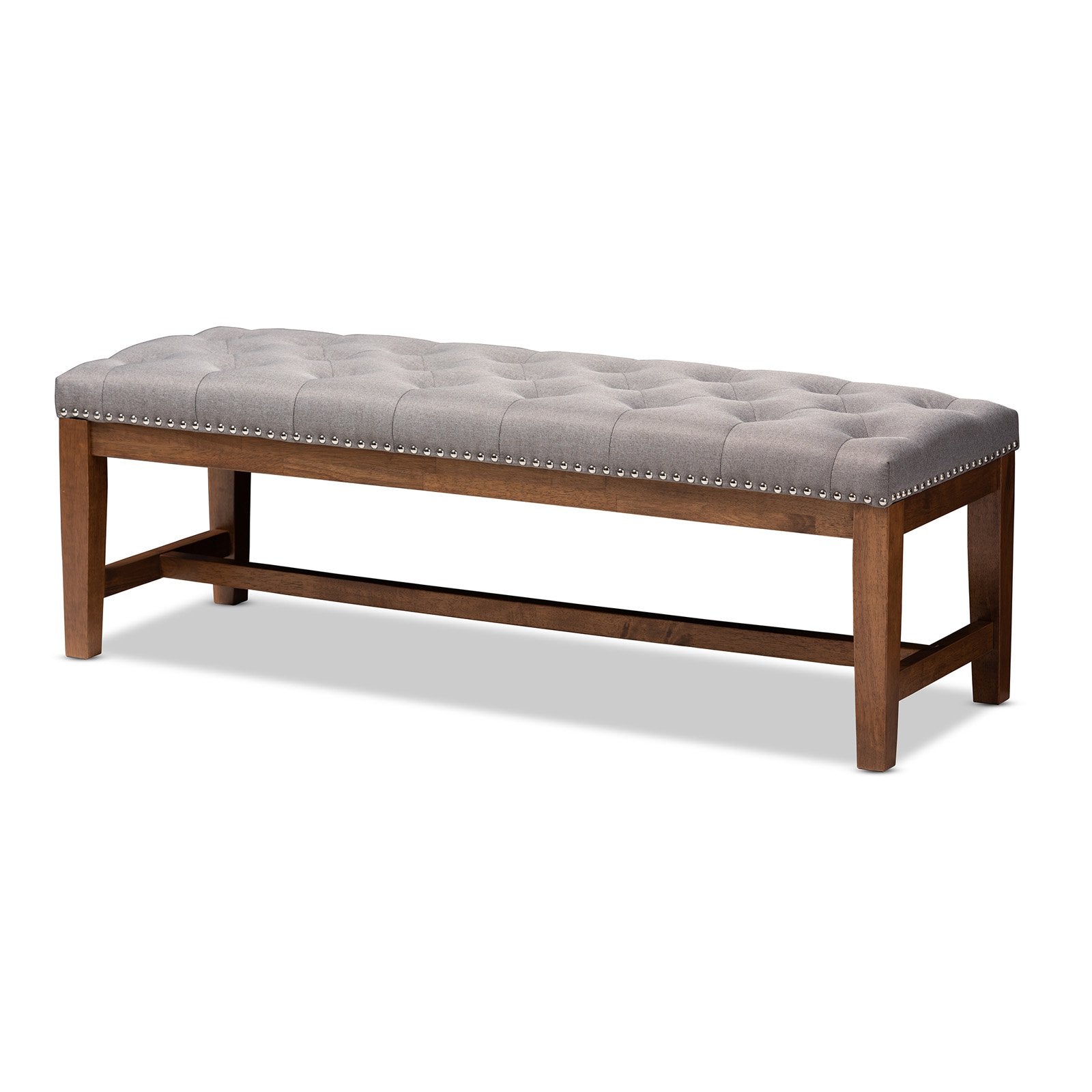 Baxton Studio Ainsley Modern and Contemporary Upholstered Solid Rubberwood Bedroom Bench