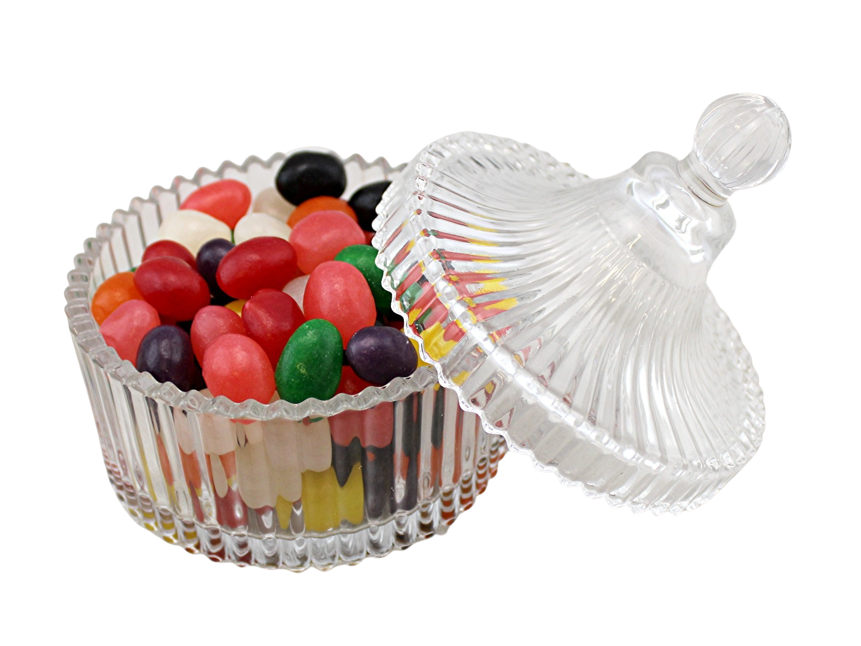 Dependable Industries Inc. Essentials Glass Candy and Sugar Bowl with Lid Round - Perfect for Candy， Sugar and Cubes， Instant Coffee Essential Addition to Your Kitchen Table