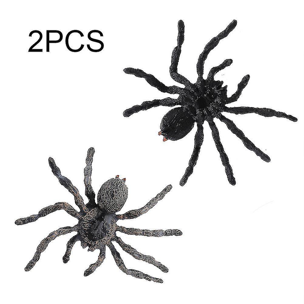 2 Pcs Realistic Plastic Spider Figurines Kids' Educational Toysimulated Spider Model Toys