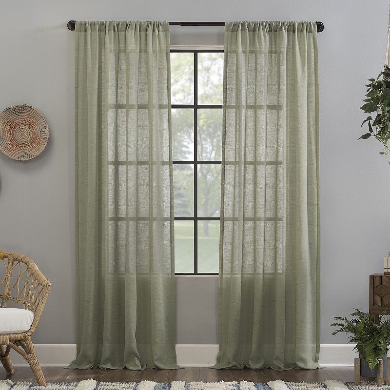 Clean Window Crushed Texture Anti-Dust Sheer Window Curtain