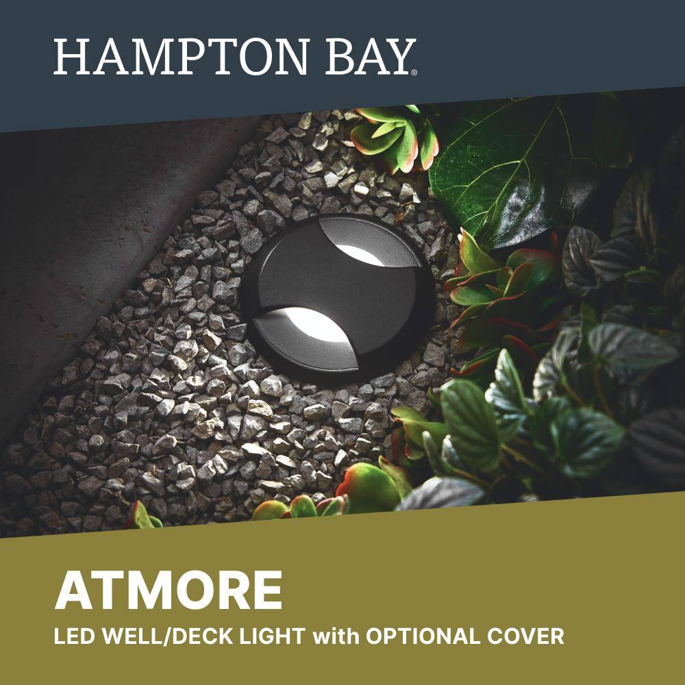 Hampton Bay Low Voltage Landscape Black Round In Ground WellDeck Light with 1.8-Watt 150 lumen Integrated LED LDS-WR2BL3000K