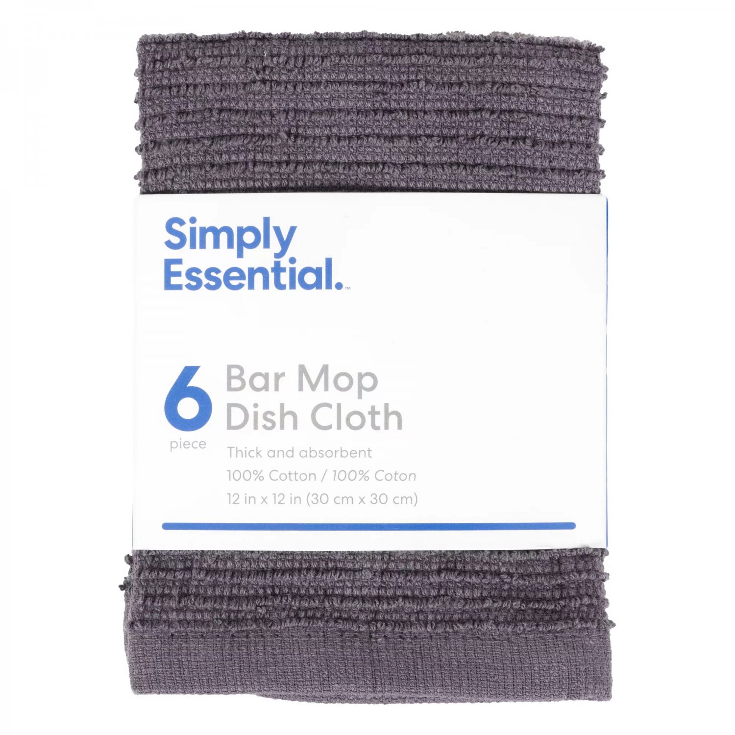 Simply Essential 6pc 100% Cotton Bar Mop Kitchen Towels