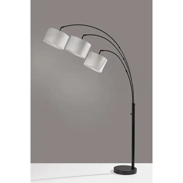 Adesso Bowery 3-Arm Black Arc Lamp