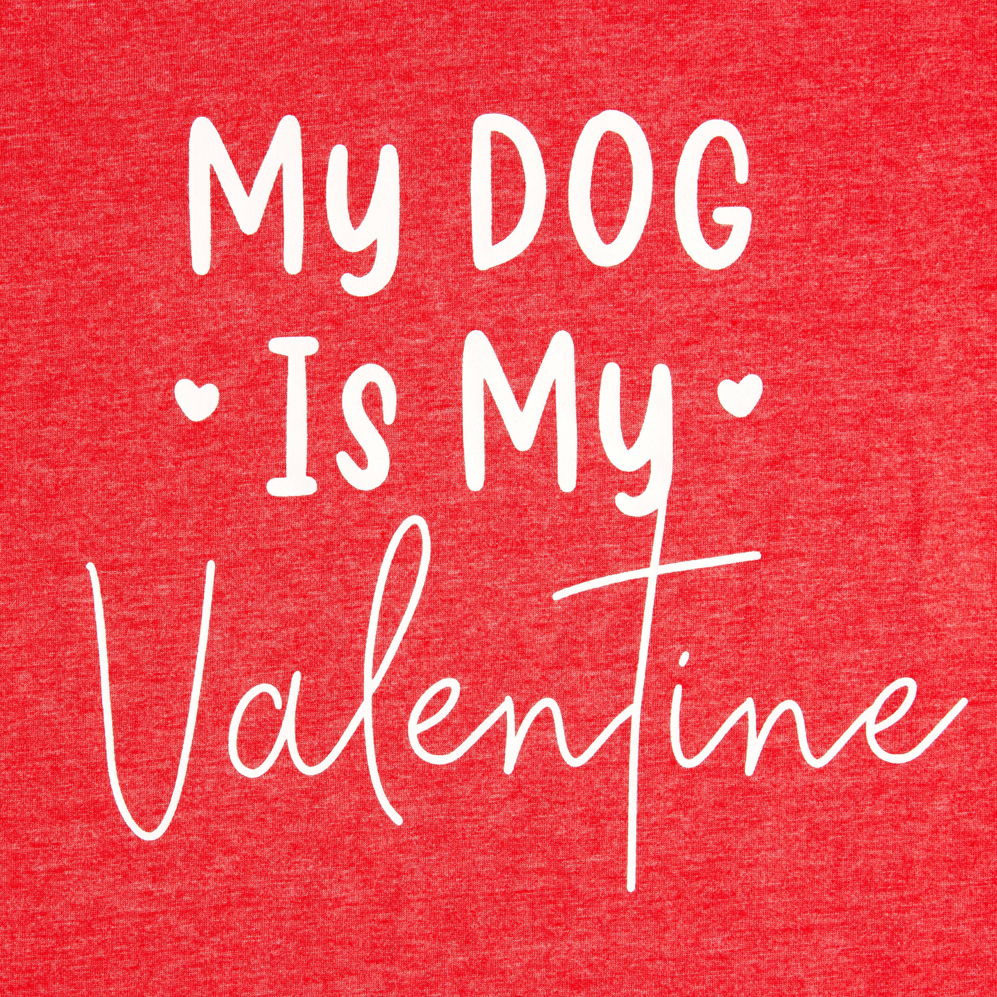 YOULY My Dog is My Valentine Human Tee， Small/Medium