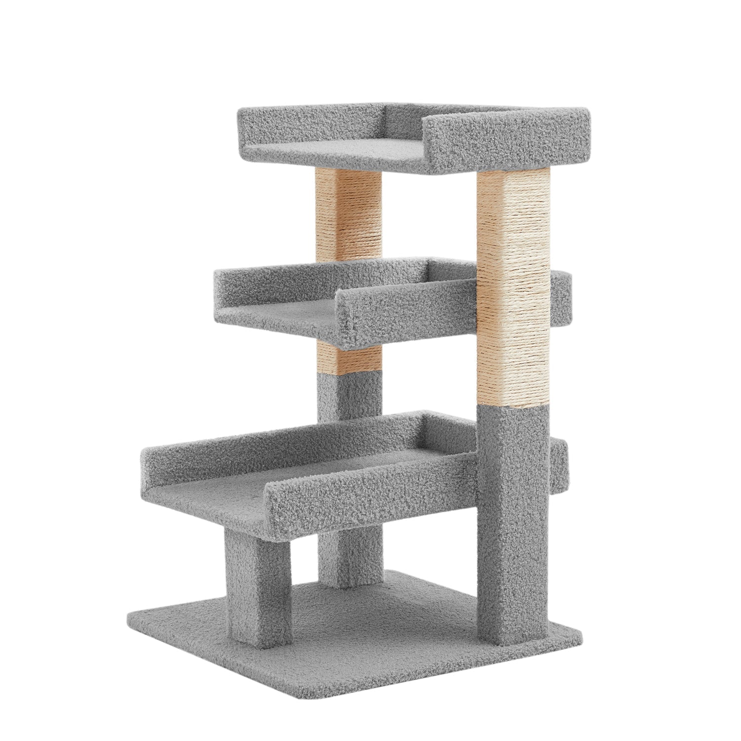 Naomi Home Cat Tree for Indoor Cats, Multi-level Cat Furniture with Condo Kitten Tower Kitty Stand Play House-Color: Gray