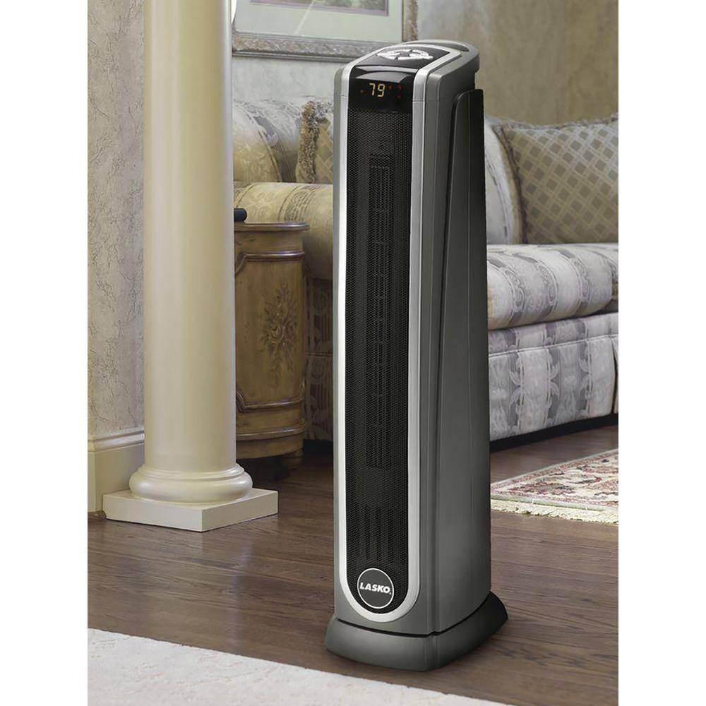 Lasko Tower 1500-Watt Electric Portable Ceramic Oscillating Space Heater with Digital Remote Control 5572