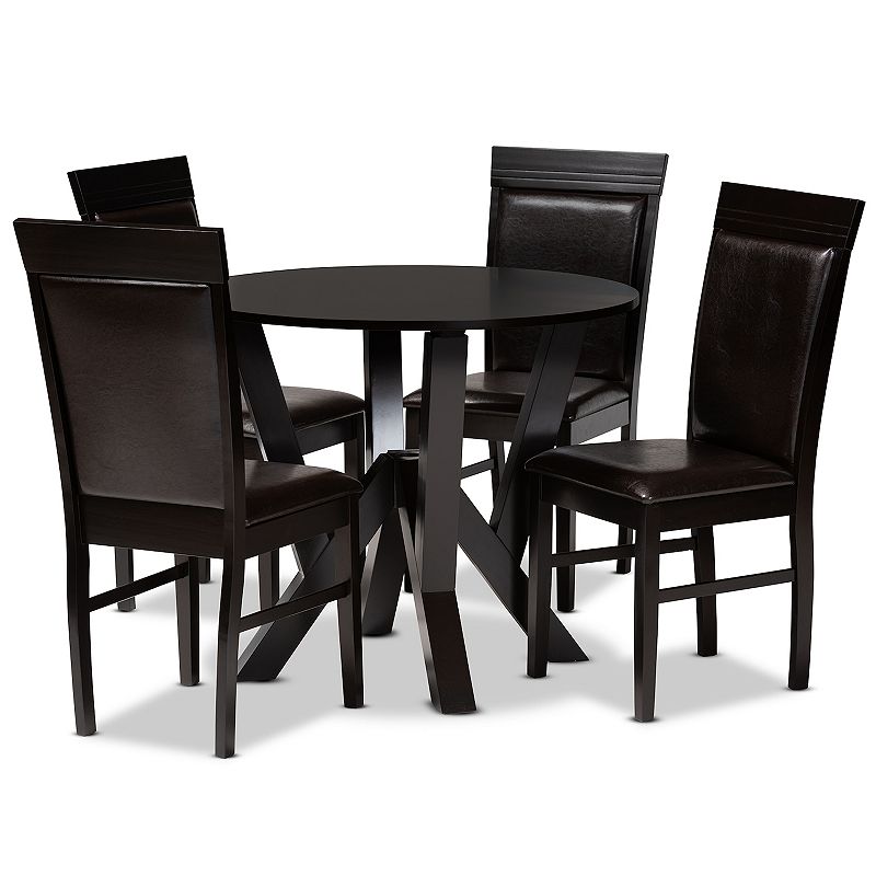 Baxton Studio Nada Dining Table and Chair 5-piece Set