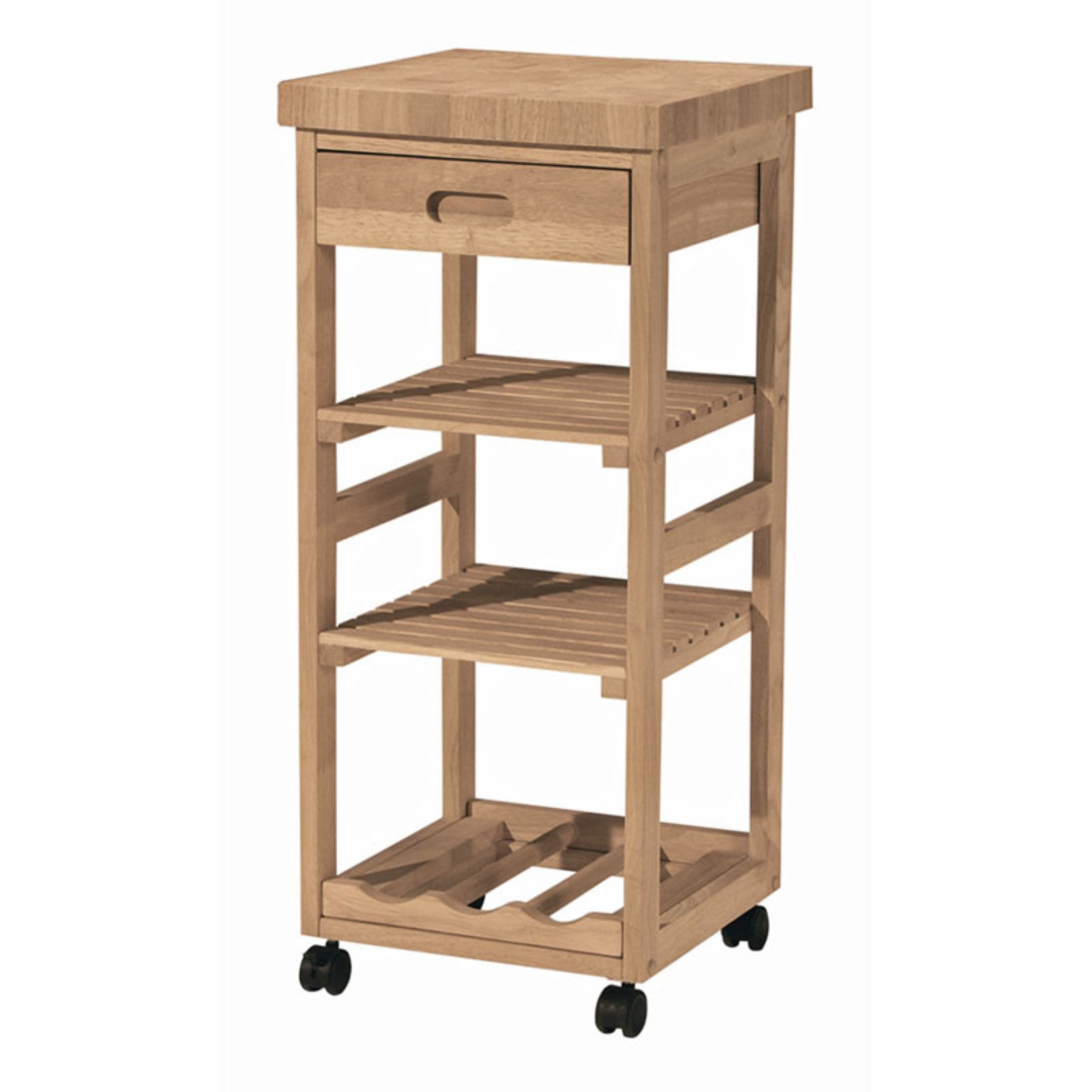 International Concepts Unfinished Kitchen Cart Trolley