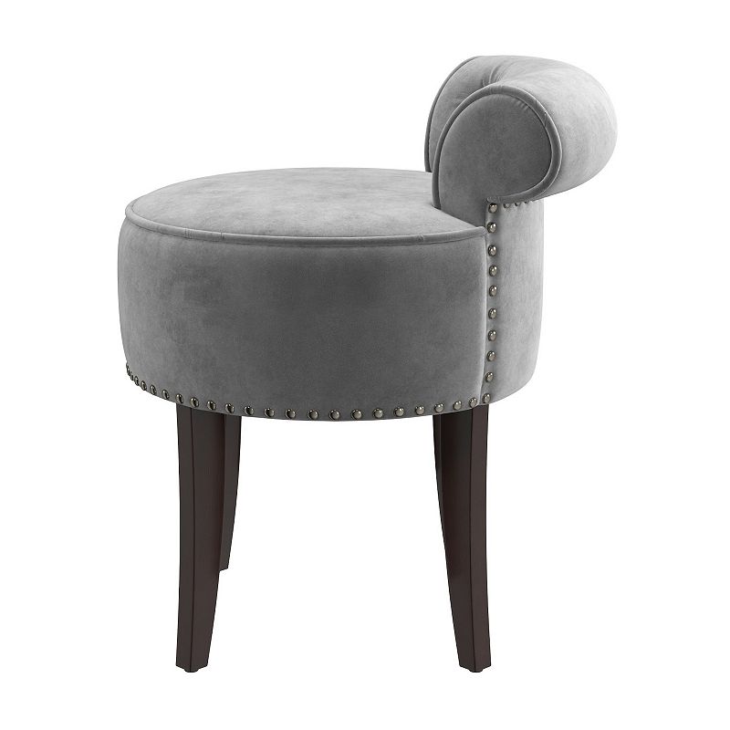 Hillsdale Furniture Lena Wood and Upholstered Vanity Stool