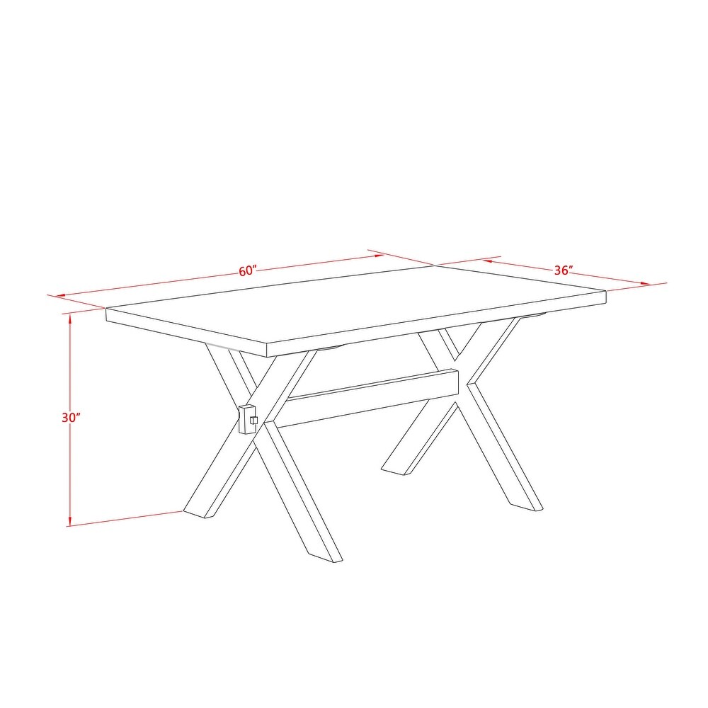 East West Furniture Dining Table Set  a Kitchen Table and Shitake Linen Fabric Parson Chairs  Off White(Pieces Options)