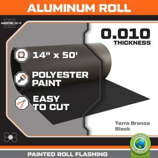 Gibraltar Building Products 14 in. x 50 ft. Terra BronzeBlack Aluminum Roll Valley Flashing A999TBBL-50-14