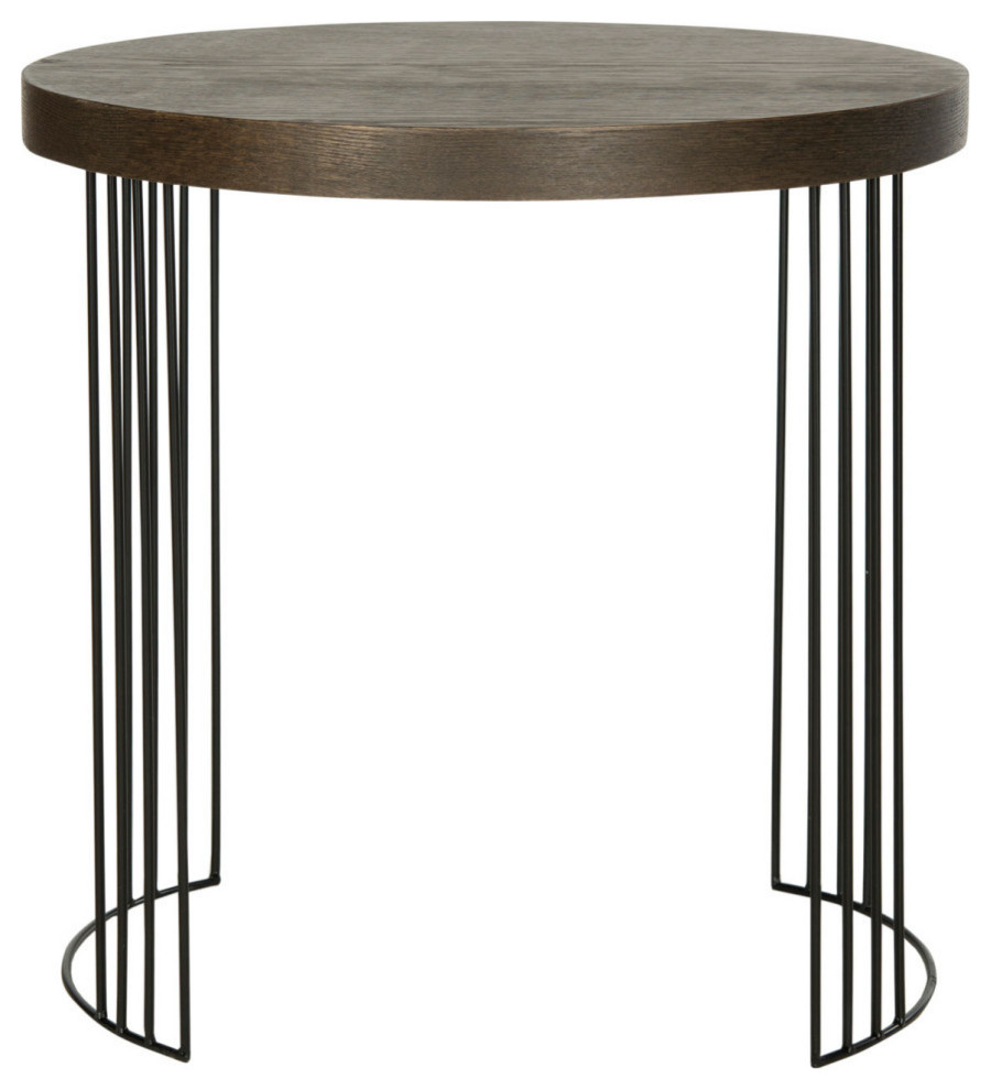 Rome Mid Century Scandinavian Lacquer Side Table Dark Brown/Black   Industrial   Side Tables And End Tables   by AED Luxury Home Decor  Houzz