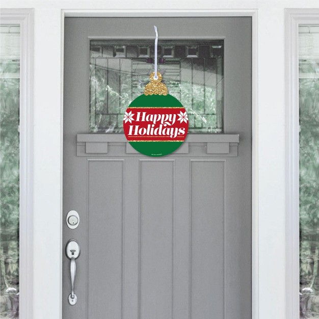 Big Dot Of Happiness Ornaments Hanging Porch Holiday And Christmas Party Outdoor Decorations Front Door Decor 1 Piece Sign