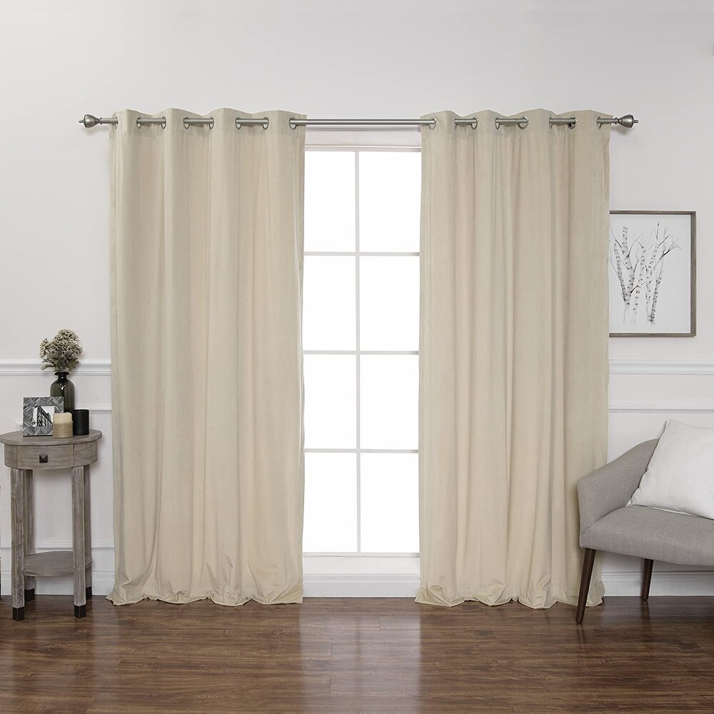 Luster Velvet Grommet Room Darkening Curtains   Stainless Steel Grommet Top (Single Panel)