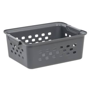 IRIS 7 qt. Small Organizer Storage Basket Gray 500225