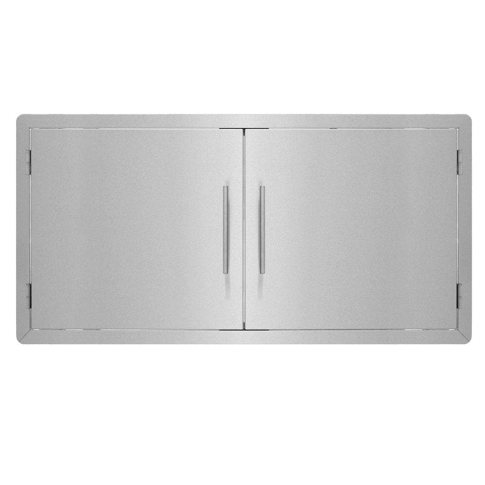 AdirHome 42 in. Stainless Steel Single Face BBQ Grill Double Access Door Panel 302-42-SF