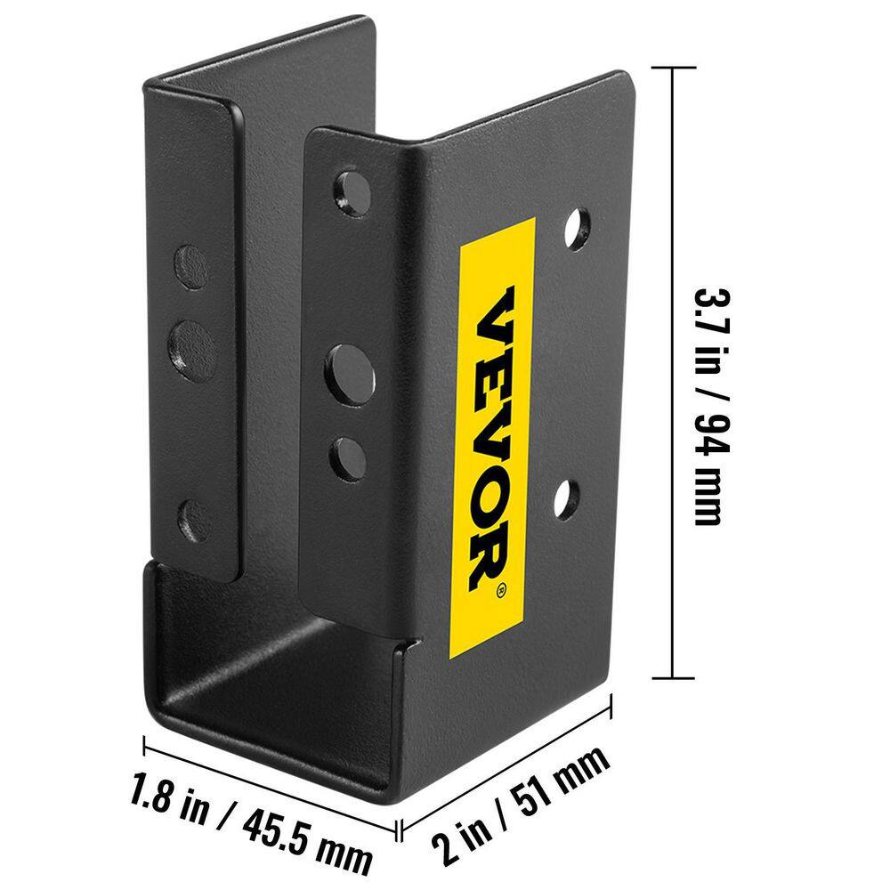 VEVOR 12-Pieces Concealed Joist Hanger 2 in. x 4 in. Outdoor Concealed Joist Bracket Q235 Steel Plate Powder-Coated Black LJJDZ2X412PCSX8KNV0