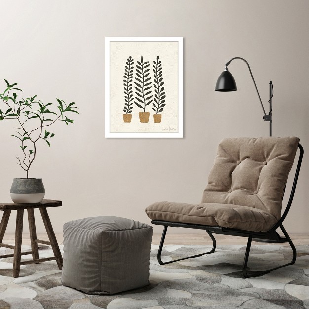 Americanflat Abstract Botanical Wall Art Room Decor Potted Ferns Terracotta Black By Pauline Stanley