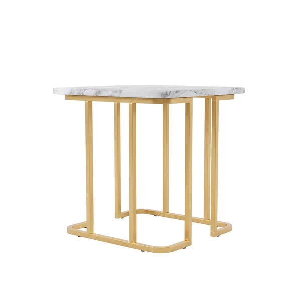 Furniture of America Deeanne Contemporary 24-inch Faux Marble Side Table