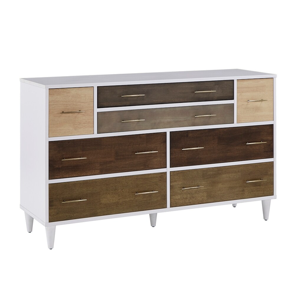 Prudence White and Natural Finish 8 Drawer Dresser by iNSPIRE Q Modern