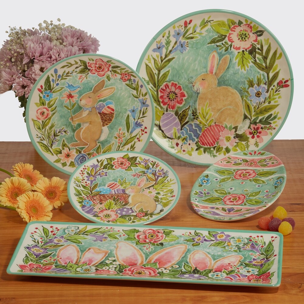 Certified International Joy Of Easter Melamine Egg Plates  Set of 6   10\