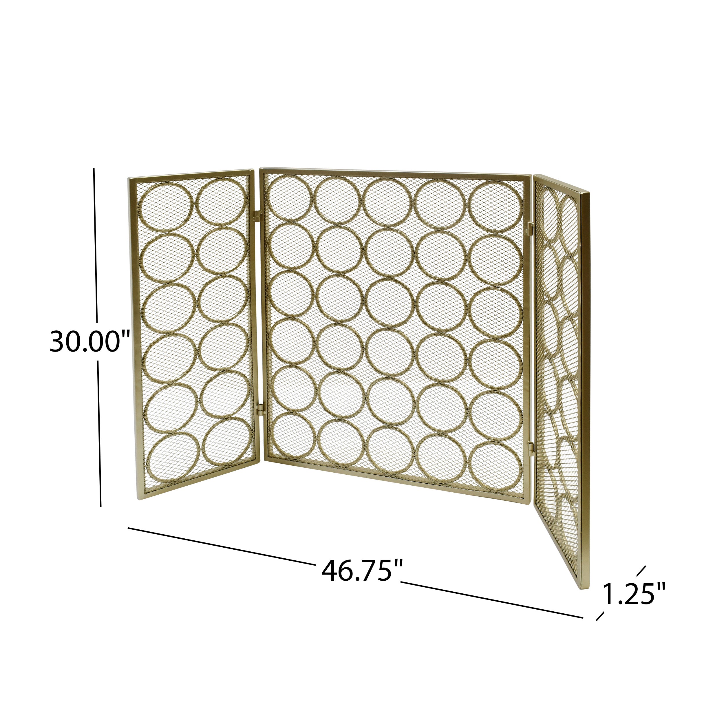 Koda Modern Three Panel Iron Firescreen