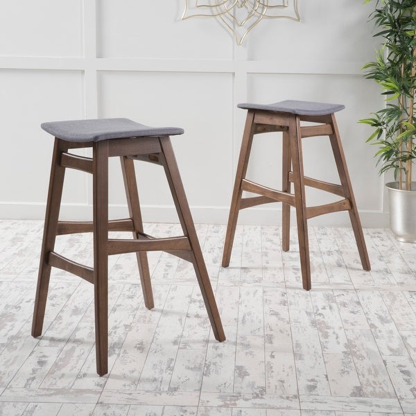 Emmaline Natural Finish Bar Stool (Set of 2) by Christopher Knight Home - N/A