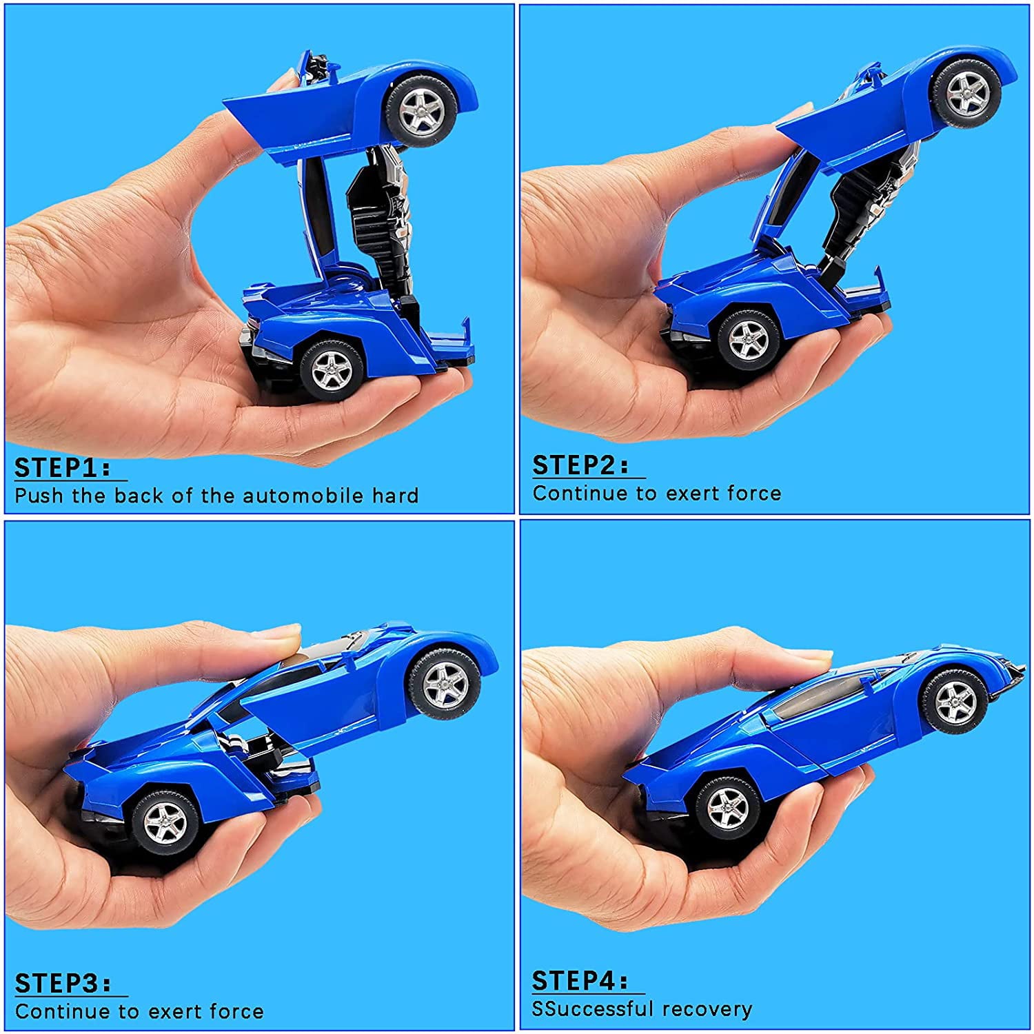 Toy Cars for 2-7 Year Old Boys， Transforming Toys Cars for 3 Year Old Boys and Toddlers， Robot Cars Toys for 4 Year Old